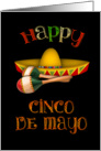 Happy Cinco de Mayo / Mexican Hat and Maracas card