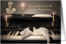 Cat on Piano Music Teacher Retirement card