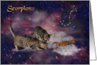 Cats with Scorpion Birthday Invitation card