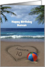 Awesome 10 Beach Birthday Card with Name card