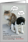 Misunderstandings of Cats & Dogs / Genders card