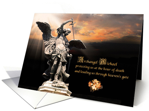 Archangel Michael Sunset Sympathy card (1372844)