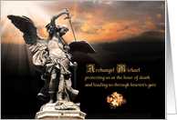 Archangel Michael Sunset Sympathy card