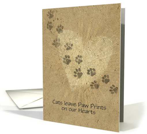 Cats leave Paw Prints on our Hearts Pet Loss card (1390000)