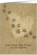 Cats leave Paw Prints on our Hearts Pet Loss card