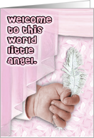 Welcome little angel girl card