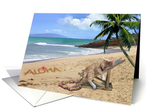 Beach Kitty card (477550)