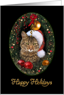 Santa Cat card