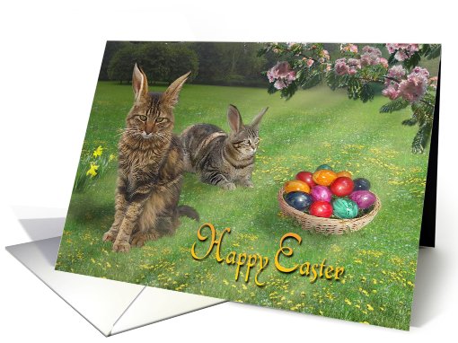 Easter-Cat-Bunnies card (560476)