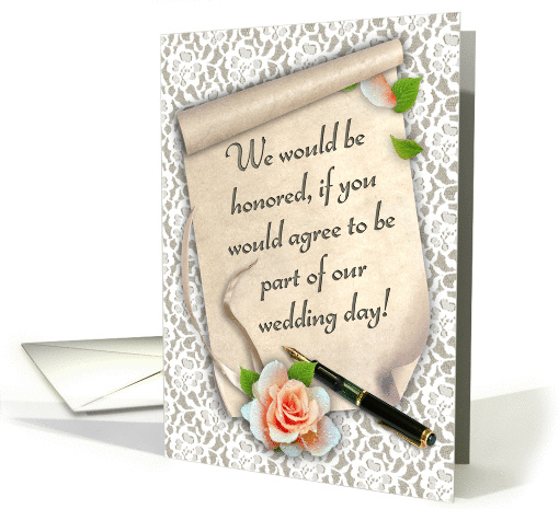 Invitation, wedding attendant, be part of our wedding day card