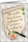 Invitation, wedding attendant, be part of our wedding day card