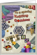 Knitting Goddess card