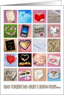 100 ways to say I love you, Valentine’s Day card