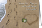 Wedding Footprints in the Sand card