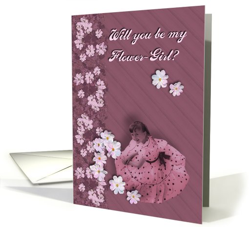 Be my Flower Girl, antique pink card (822135)