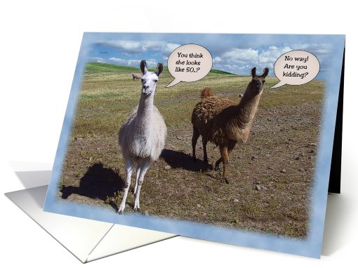 Lamas humorous 50th Birthday card (826297)