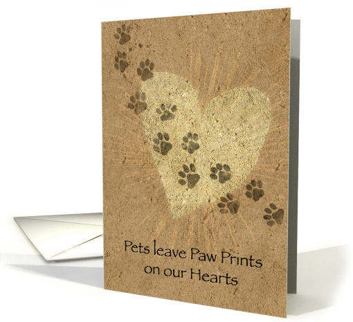 Paw Prints on our Hearts Pet Loss card (843753)