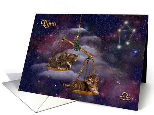 Libra Birthday - for Cat Lovers card (847761)