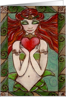 Claddagh Mermaid- Love Romance Heart card
