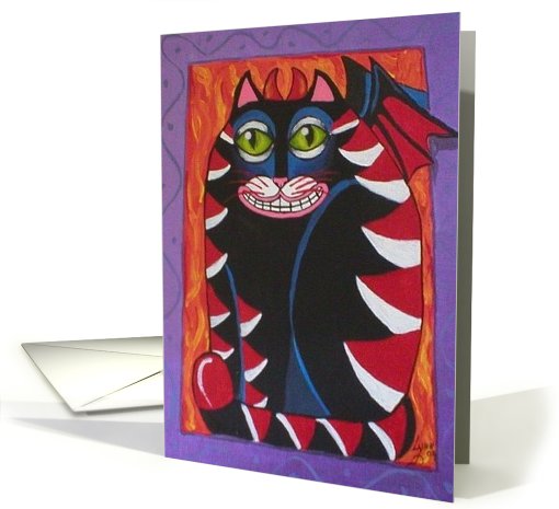 halloween cat devil kitty card (484481)