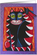 halloween cat devil kitty card