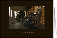 We’ve Moved Empty Rockers At Sunset card