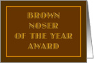 Brown Noser of the Year Award card