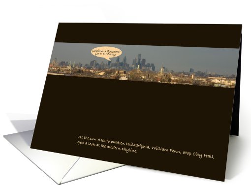 philadelphia skyline birthday card (519000)