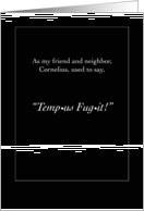 Tempus Fugit Happy Birthday card