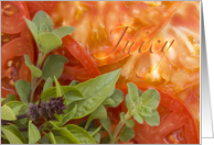 Juicy Tomatoes, Thai Basil and Oregano card