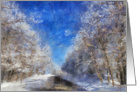 Snowy Road - Impressionist Painting - Blank card