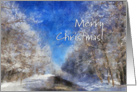 Snowy Road - Impressionist Merry Christmas card