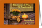 Thinking of Grandma and Grandpa at Thanksgiving, Basket of Mums card