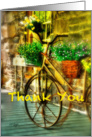 Thank You, Bicycle in Springtime, Blank Note Card