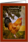 Thinking of Grandmom Vintage Chanticleer Rooster Card