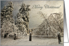 Merry Christmas Anyone Snow Laden Trees In Wintry Blizzard card