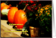 Thanksgiving Joy pumpkins mums gourds card