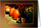 Thanksgiving son mums pumpkins gourds border card