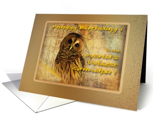 Birthday Grandpa Owl Wise card (487935)