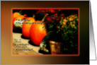 Thanksgiving cousin family border pumpkins mums goards card