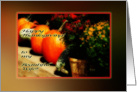 Thanksgiving wife border pumpkins mums goards orange card