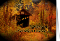 Happy Halloween Covered Bridge card