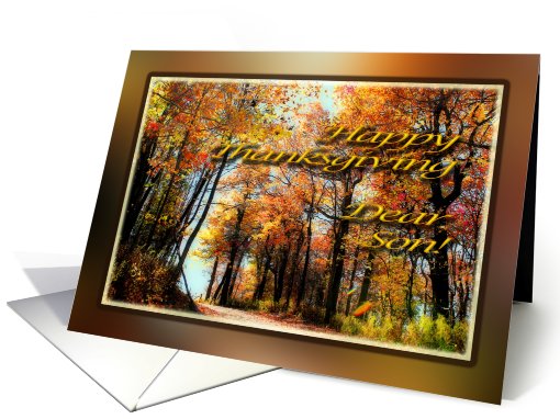 Happy Thanksgiving Son - Country Road in Autumn Colors card (490603)