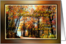 Happy Thanksgiving GodSon - Country Road in Autumn Colors card