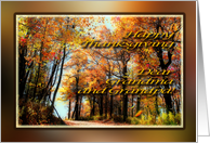 Happy Thanksgiving Grandma & Grandpa- Country Road in Autumn Colors card