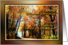 Happy Thanksgiving Grandma & Grandpa- Country Road in Autumn Colors card