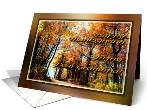 Happy Thanksgiving  Grandma - Country Road in Autumn Colors card