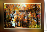 Happy Thanksgiving - General - Country Road in Autumn Colors card