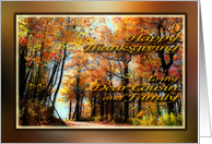 Happy Thanksgiving Cousin & Family - Country Road in Autumn Colors card