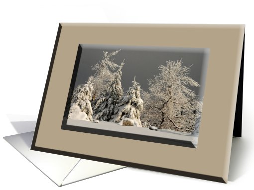 Snowy Trees On Gold card (498729)